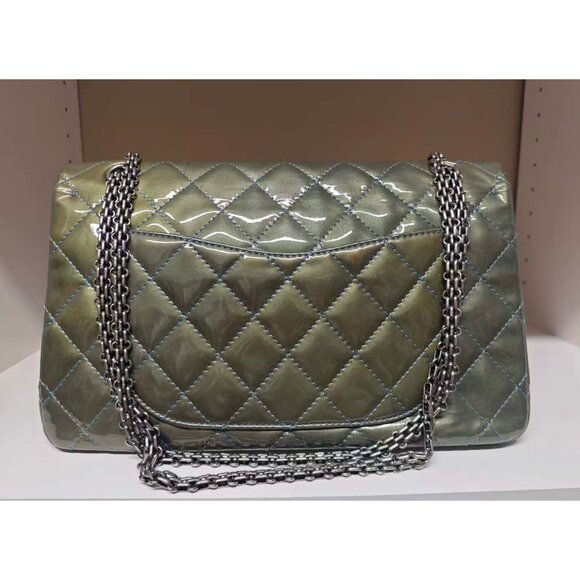 Pre-owned Chanel Patent Leather Quilted 2.55 Reissue Flap Blue - Picture 2 of 10